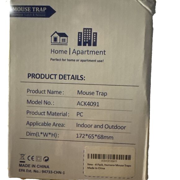 Humane Mouse Traps-4 New In Box Reusable - Picture 4 of 7